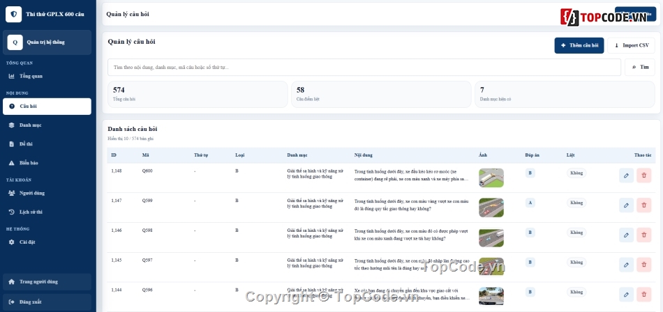 web app,ô tô,thi thử
